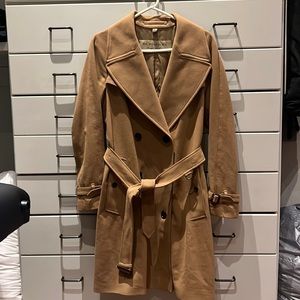 Burberry Tan Wool Peacoat Coat Size 8 US